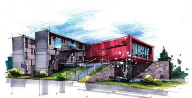 Chalet arquitectura boceto