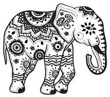Mandala de elefante para colorear
