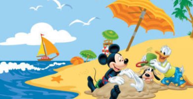 dibujos faciles disney playa
