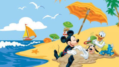 dibujos faciles disney playa