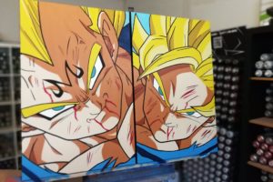 Goku y Vegetta graffiti